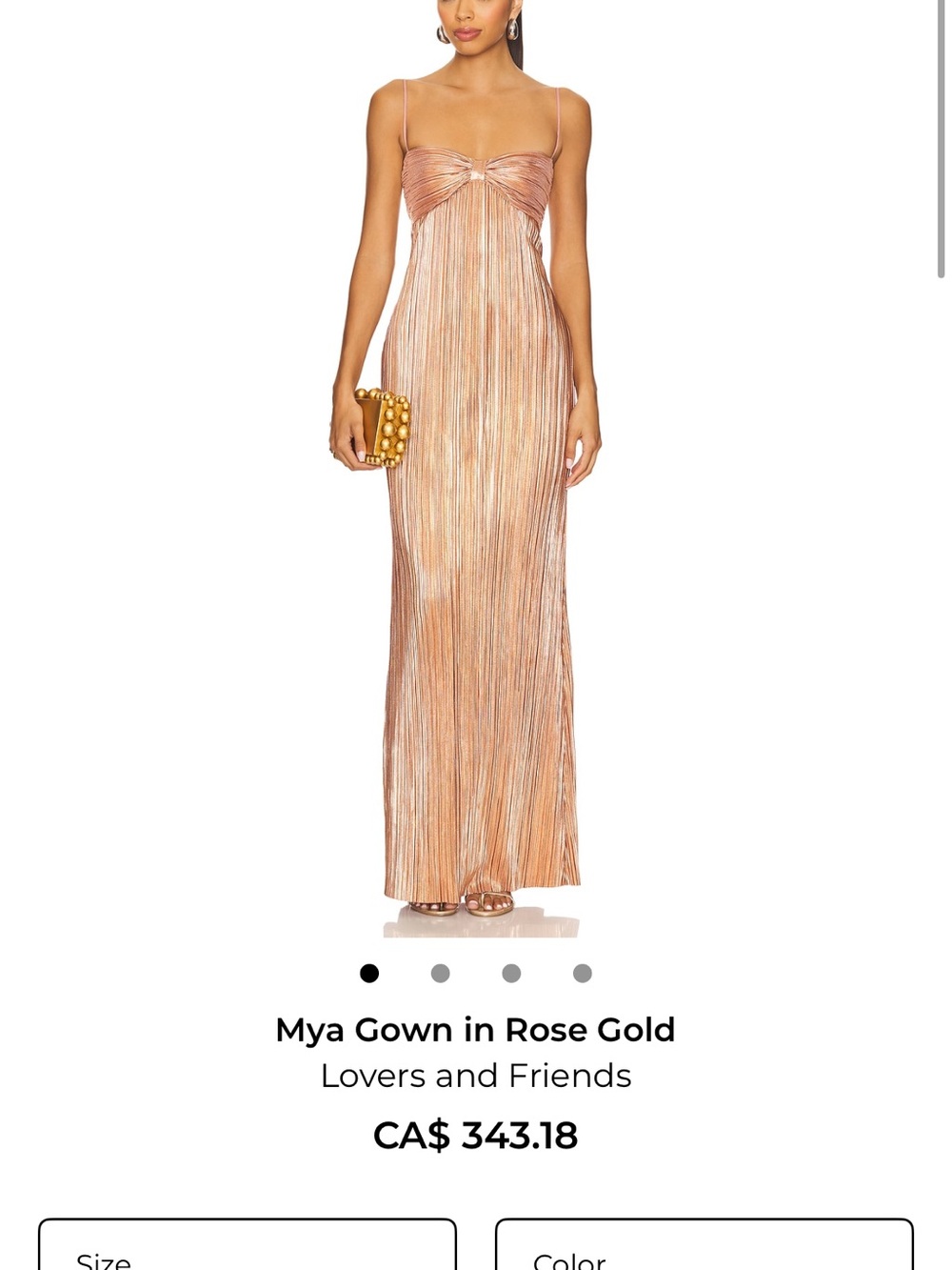 Lovers + Friends Rose Gold Maxi Gown